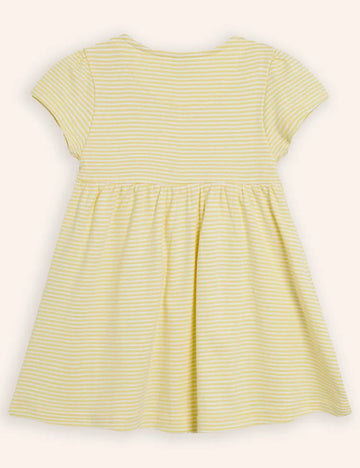 Duck Applique Striped Dress